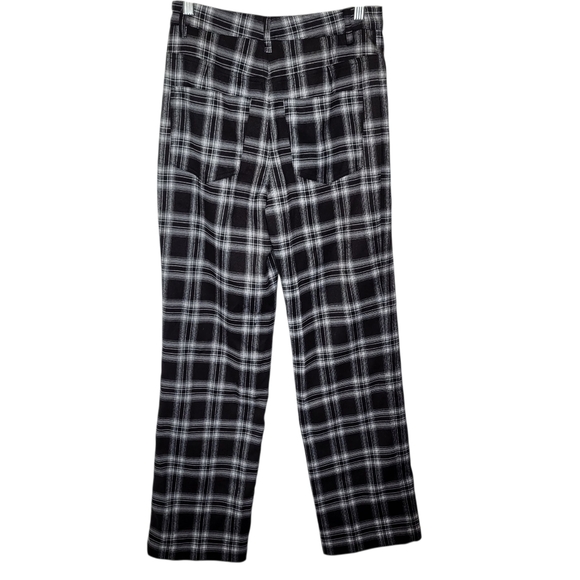 Reformation Franklin Flannel Pants 2 Black Plaid Academia - Picture 5 of 7